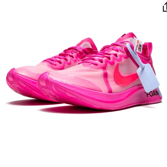 pink off white nike zoom fly